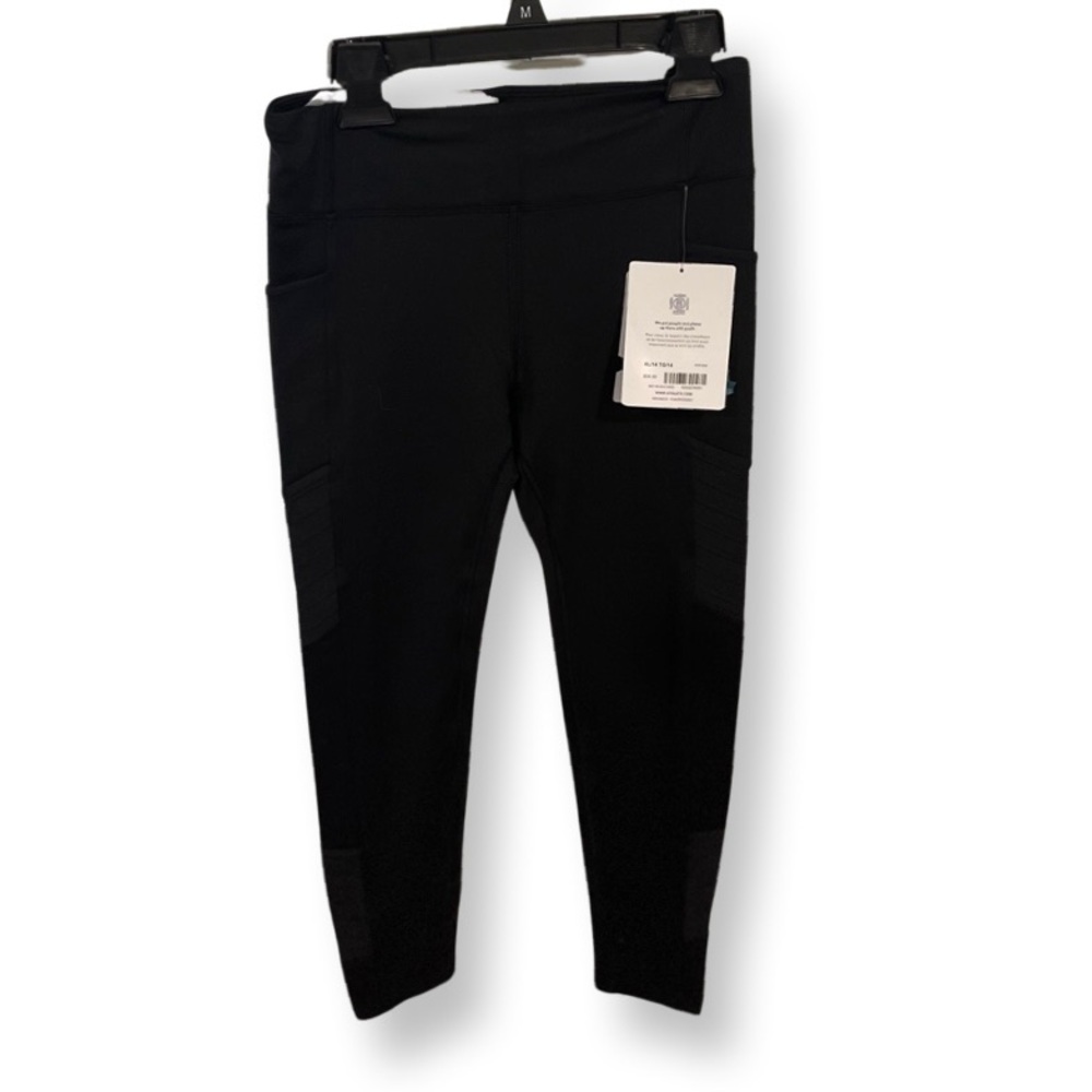 Athleta Girl Moto-Vating Black Leggings NWT, size girls XL, 14